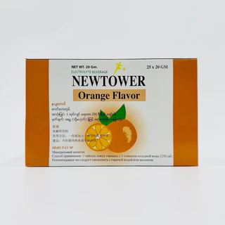 (25ซอง) เกลือแร่ นิวทาวเวอร์ รสส้ม Newtower สำหรับ ผู้ที่เสียเหงื่อ อ่อนเพลีย นักกีฬา ทำงานหนัก