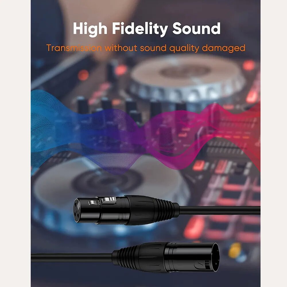 【COD】สาย xlr to xlr 100cm สายสัญญาณเสียง XLR Male To XLR Female Black Mic Cable 1.5m สายสัญญาณเสียง สายต่อไมโครโฟน