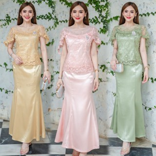 [6380]งานSetลูกไม้+กระโปรงหางปลาพรีเมี่ยม