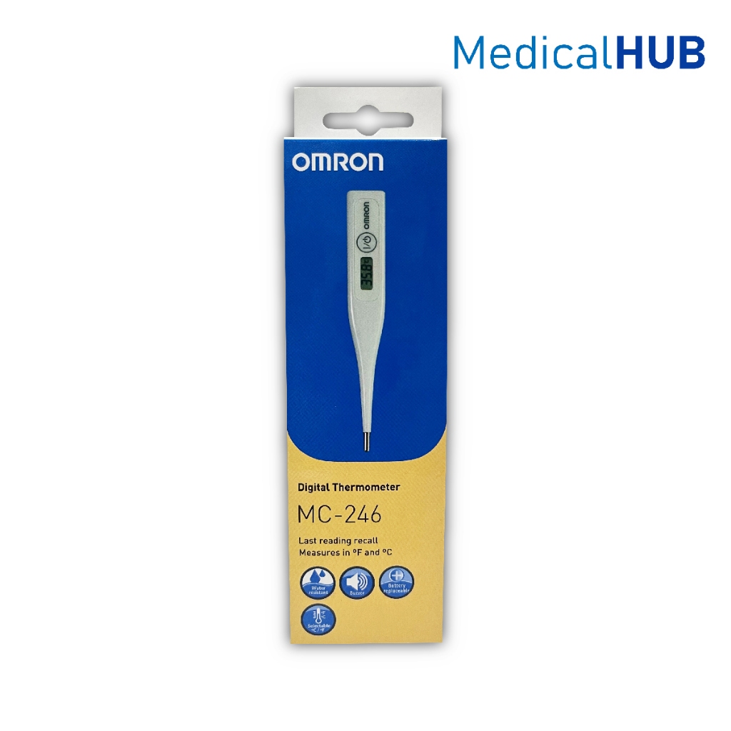 Omron Digital Thermometer รุ่น MC-246 ออมรอน เทอร์โมมิเตอร์ ปรอทวัดไข้ดิจิตอล ปรอทวัดไข้ จำนวน 1 ชิ้