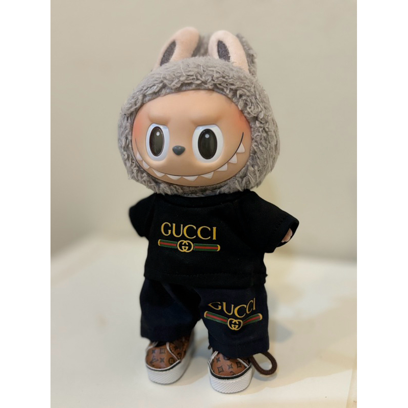 พร้อมส่ง เสื้อยืดและกางเกงลาบูบู้ สกรีน gg ลุคคูลๆ ชิลล์ๆ