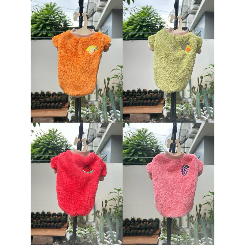 💥พร้อมส่ง💥D02 เสื้ิอไหมพรมลายผลไม้