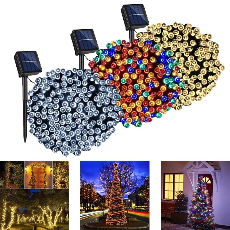 ไฟพลังงานแสงอาทิตย์กลางแจ้ง Waterproof Solar String Lights ไฟกระพริบพลังงานแสงอาทิตย์สำหรับสวนคริสต์มาส