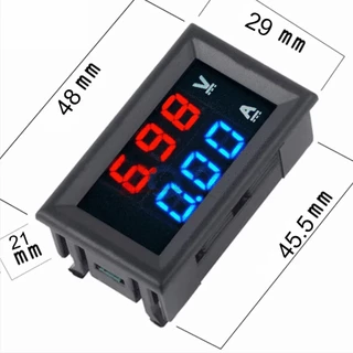 จอแสดงไฟแบตเตอรี่ DC 0V - 100V + R Shunt วัดความจุแบตเตอรี่ จอวัดไฟ วัดแอมป์ 10A,50A,100A (LED-03)
