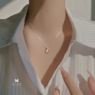 MEET💕สร้อยคอเงิน Moonstone สร้อยเปลี่ยนสี สร้อยคอเพชร สร้อยเงินแท้ ดีไซน์สวย สร้อยแฟชั่น สร้อยคอเงิน