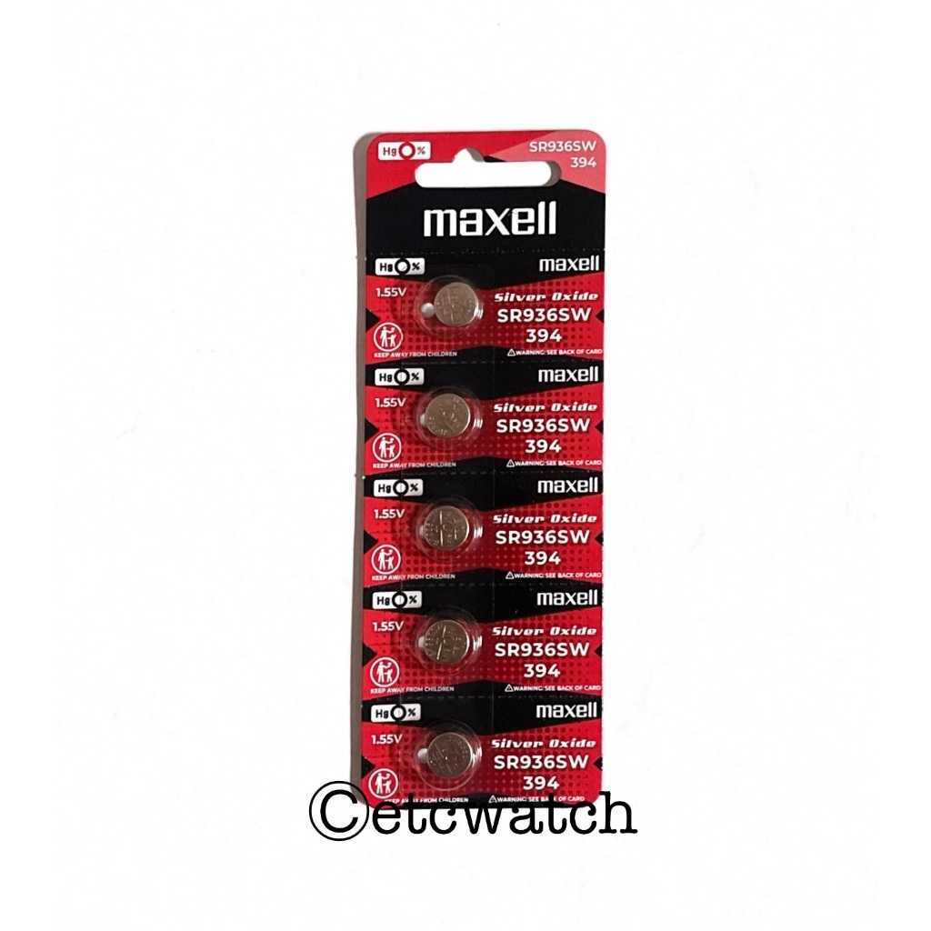 ถ่านกระดุม Maxell SR936SW / 394 1แผง 5 ก้อน