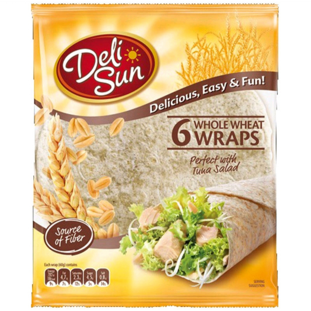 DELI SUN Plain Flour Wraps - 6 pack 360g TORTILLA STYLE