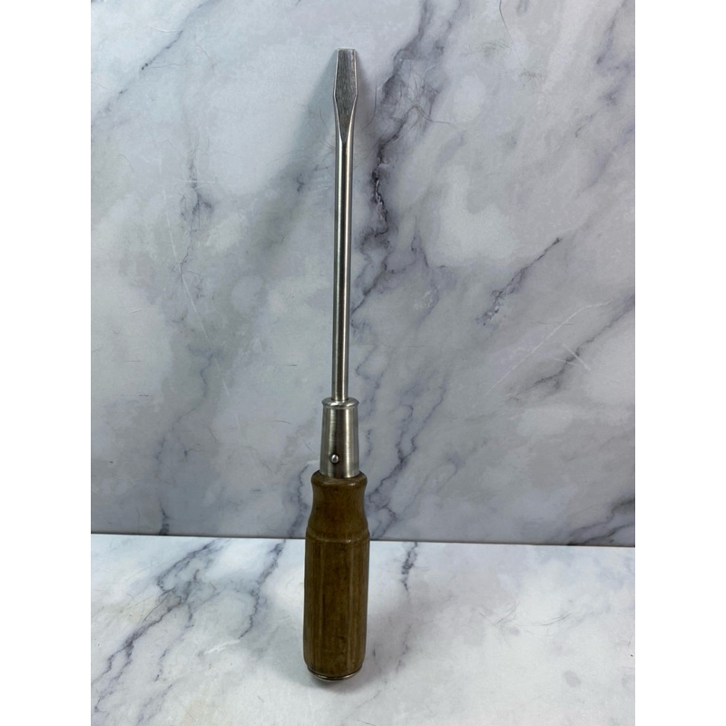 Vintage ไขควงปากแบนด้ามไม้ 150 mm. Made in Japan (028 :W1502)