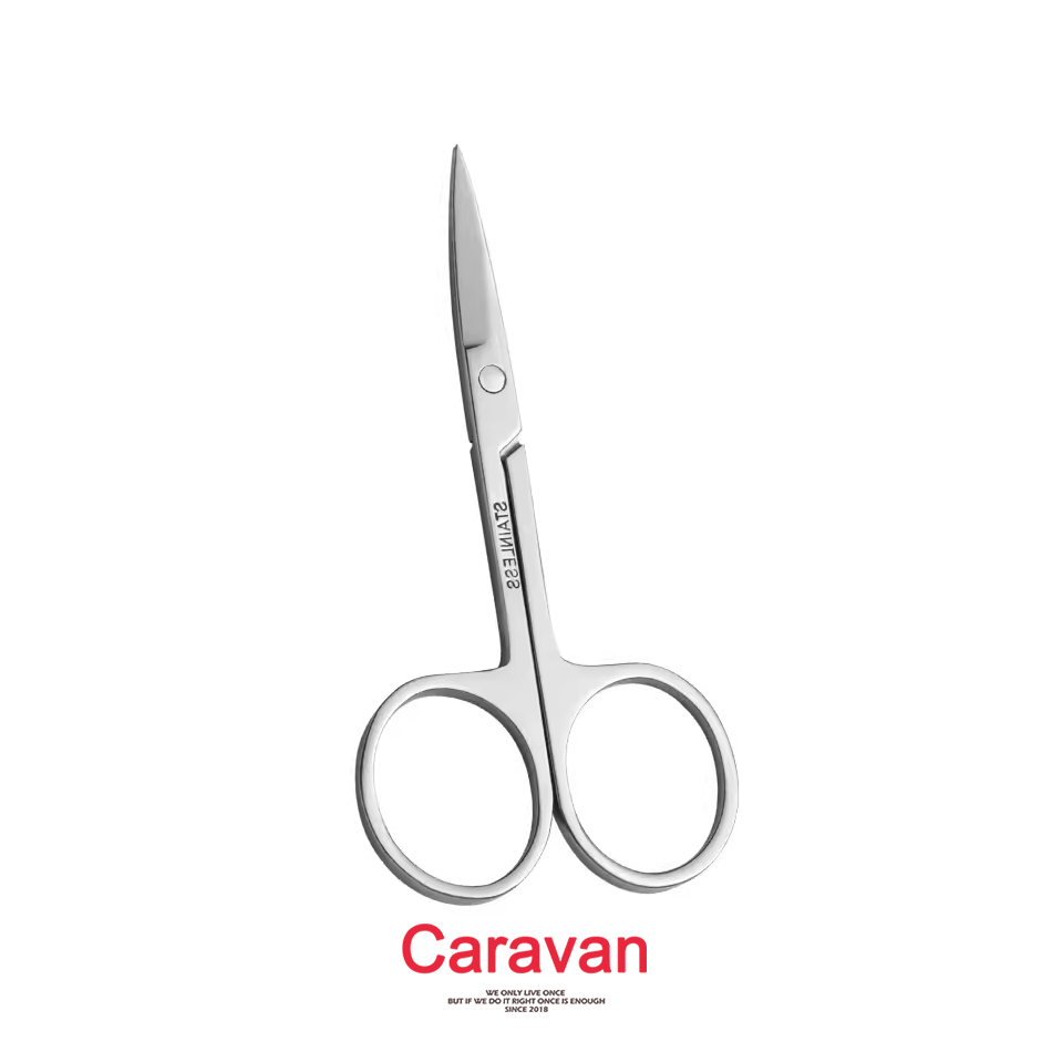 Caravan crew Eyebrow scissors กรรไกรจัดแต่งทรงคิ้ว เล็มขนคิ้ว ขนาดกะทัดรัด จัดเก็บง่าย ดีไซน์มินิมอล