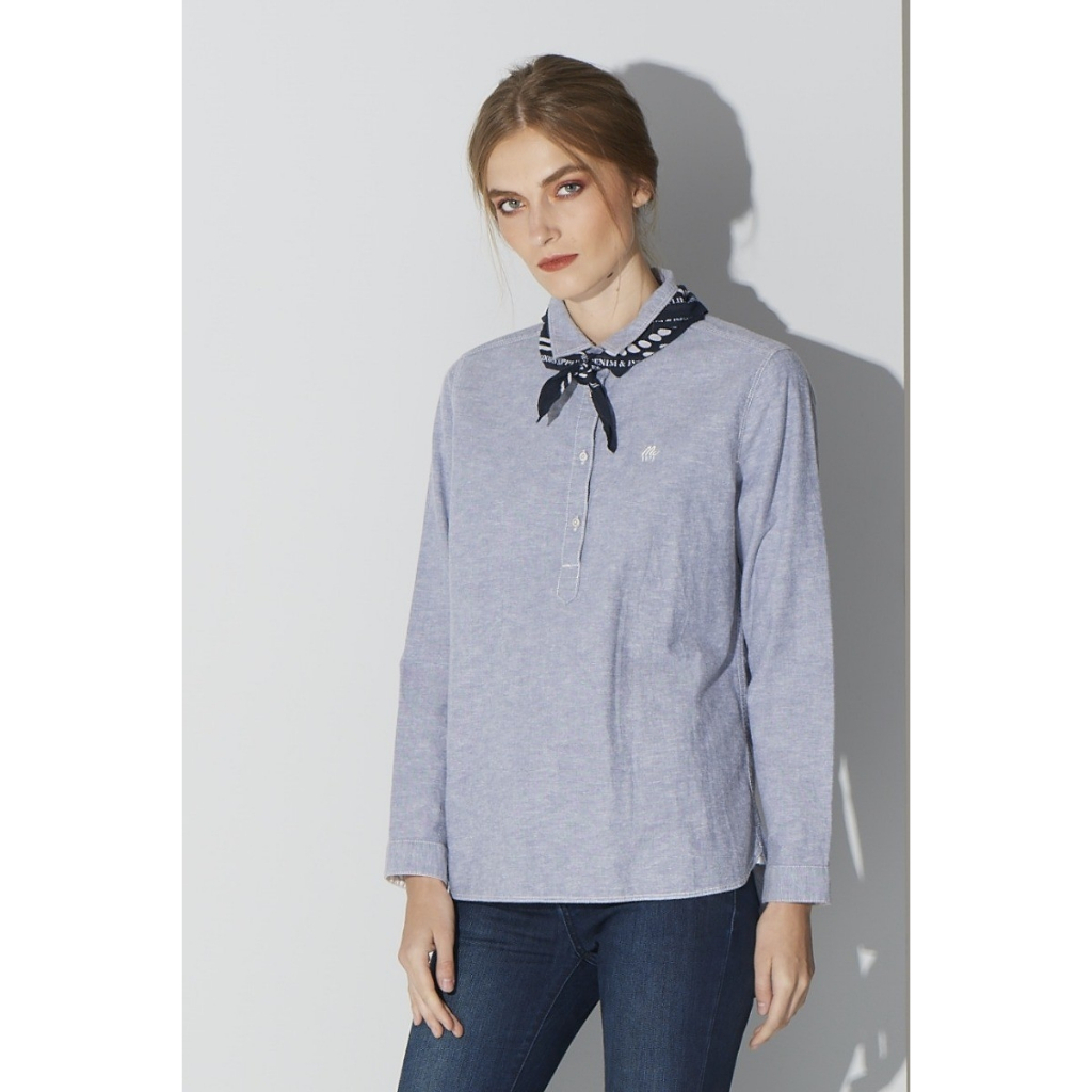 Mc Jeans แท้ 100 % (MC LADY ) PRODUCT ID : MWL9174 เสื้อเชิ้ตแขนยาว PULL OVER ทรง CLASSIC คอปกเล็ก