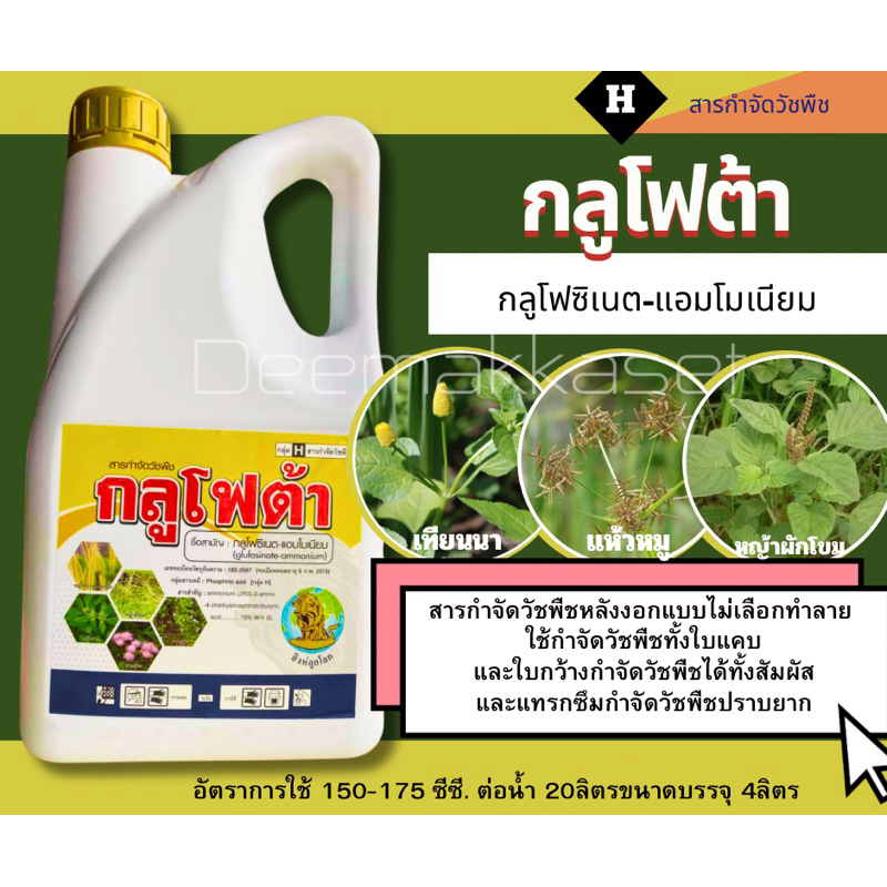 กลูโฟต้า กลูโฟซิเนต ชนิดปราบวัชพืช ดื้อยาตายยากใช้แล้วตายเกลี้ยง