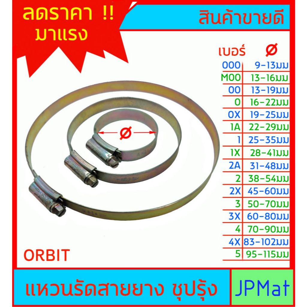 แหวนรัดสาย เหล็กชุปรุ้ง กันสนิม มีหลายขนาด ต้องการขนาดใหญ่กว่านี้กดที่ร้านเลยครับ