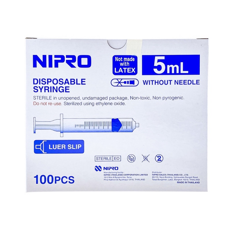 Syringe ไซริ้ง กระบอกฉีดยา (ไม่มีเข็ม)1ml  3 ml, 5 ml, 10 ml, 20 ml จำนวน 1 ชิ้น ไซริ้งค์ Nipro