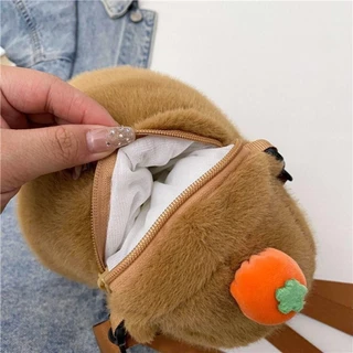 (พร้อมส่ง)Su194-COD-กระเป๋าเป้สะพายหลังสายรัดจมูก Capybara, กระเป๋าเป้สะพายหลังตุ๊กตาหมี Lang Mouse, ของขวัญตุ๊กตาหมีสํ