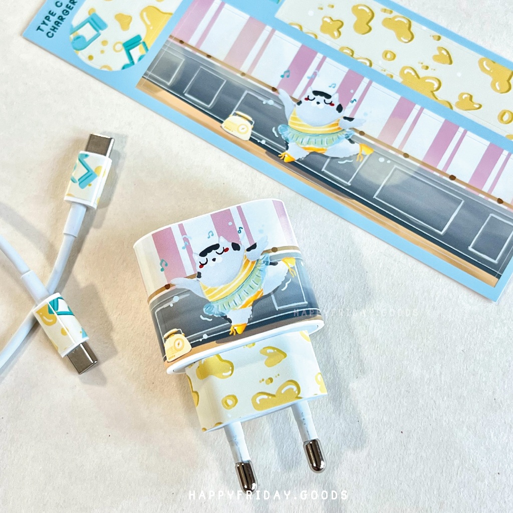 สติ้กเกอร์ติดหัวชาร์จ-charger sticker (NEW) type C-Happyfriday.goods