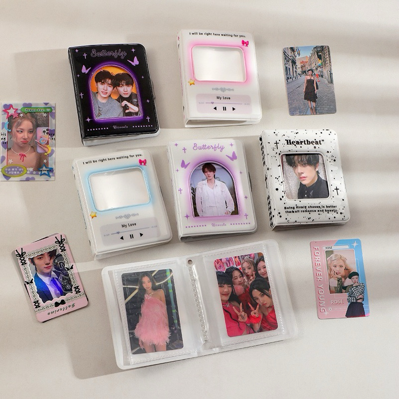 พร้อมส่ง🇹🇭แฟ้มการ์ดลายผีเสื้อ MP3 40ช่อง Hisocute แฟ้มการ์ดเล่ม แฟ้ม3นิ้ว สมุดการ์ด (AB) #L6
