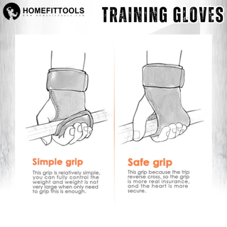 ถุงมือออกกำลังกาย ถุงมือยกน้ำหนัก สายรัดตีนตุ๊กแก มีห่วงล็อค Fitness Gym Strap - Homefittools
