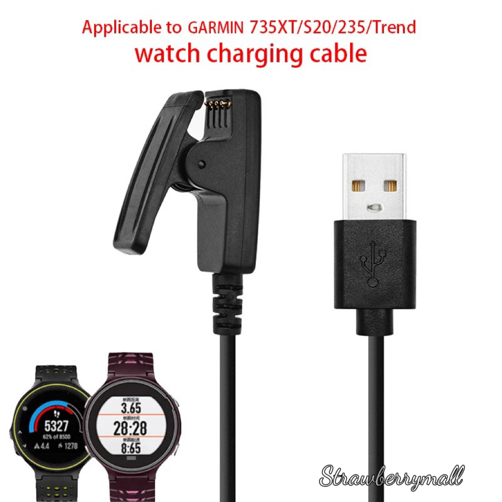 เครื่องชาร์จสำหรับ Garmin Forerunner 235 35 35J 230 630 645 735XT ดนตรีเข้าใกล้ S20 G10 vivomove HR สายชาร์จ35J สำหรับนั
