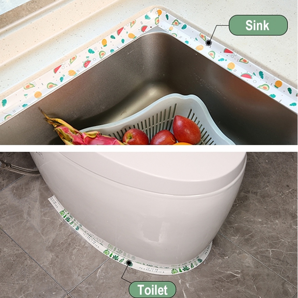 เทปสี PVC กันน้ำใช้ปิดร่องขอบอ่าง เทปยางกันน้ำ สติ๊กเกอร์กันน้ำ เทปกาวกันน้ำ ติดขอบอ่าง ชักโครก ใช้งานสะดวกง่าย ห้องน้ำ - รูปที่ 6