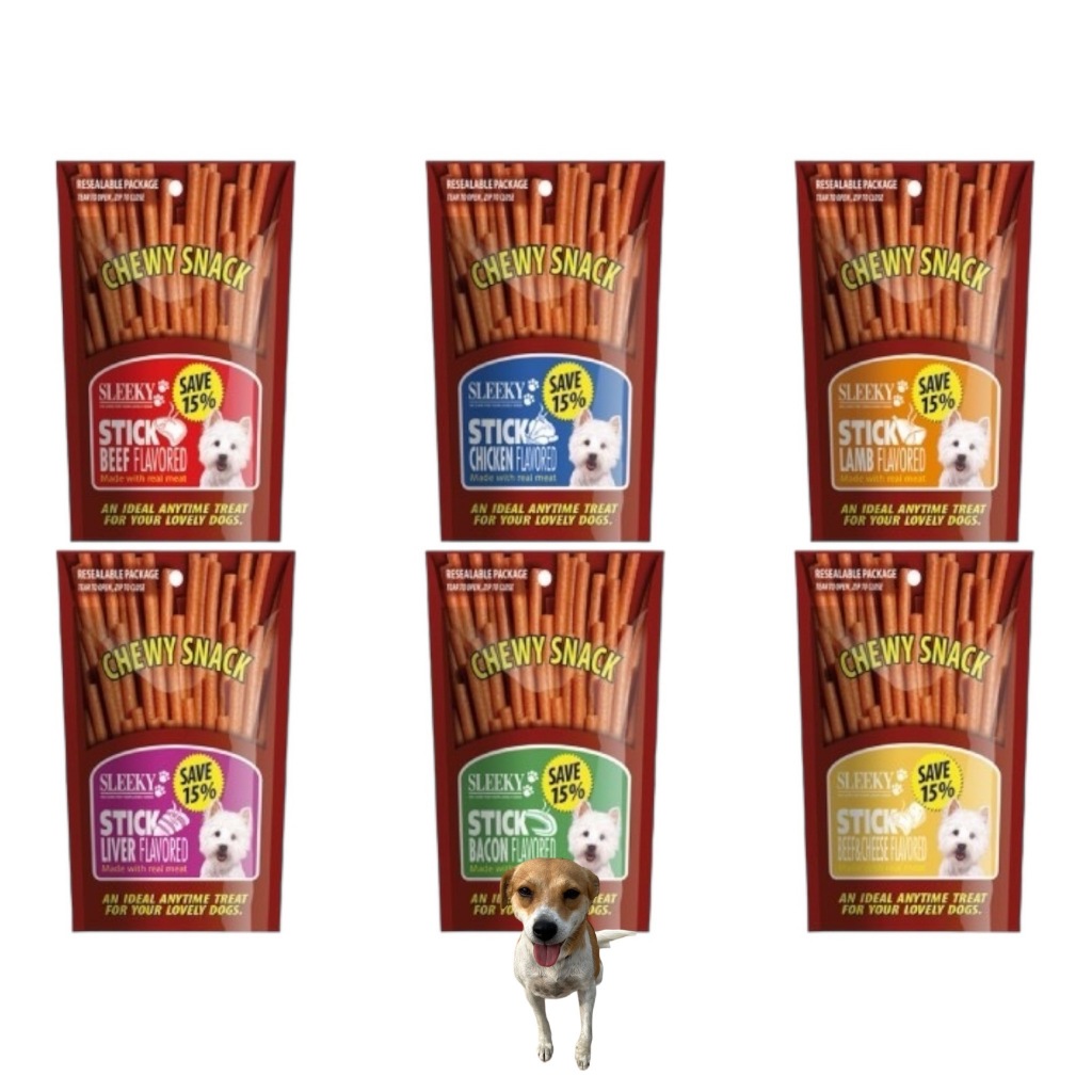 Sleeky Chewy Stick Dog Snack สลิคกี้ ชิววี่สแน็ค แบบแท่ง 175 G