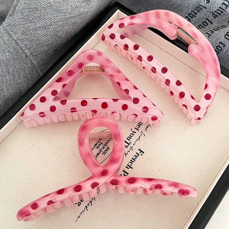กิ๊ฟหนีบผม สีชมพูหวานลายจุดหวาน น่ารัก พร้อมส่ง
