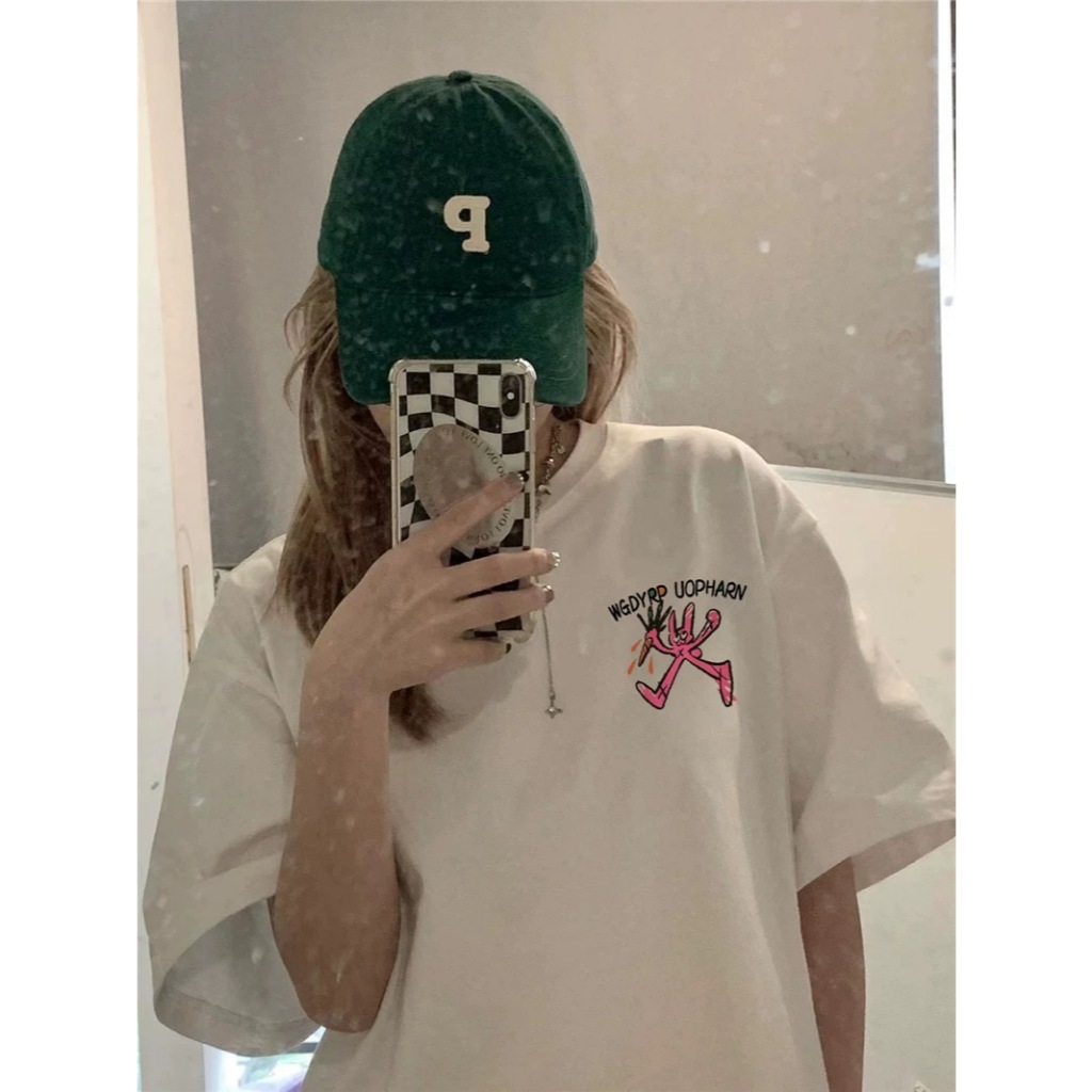 TeeTwoOne ผ้าคอตตอน100% เสื้อยืด oversize WGDYRP-DB สไตล์เกาหลี  ผ้าฝ้ายใส่สบาย เสื้อยืดโอเวอร์ไซส์ unisex