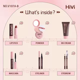 {เซต} HiVi 6IN1 Fashion Make-up Music Gift Set เซตเครื่องสำอาง เนียนนุ่ม ครีเอทลุคแมทต์ให้ใบหน้า