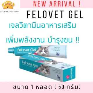 Felovet Gel เจลอาหารเสริมกลิ่นปลาบำรุงแมว แมวผอม ป่วย พักฟื้น 50g
