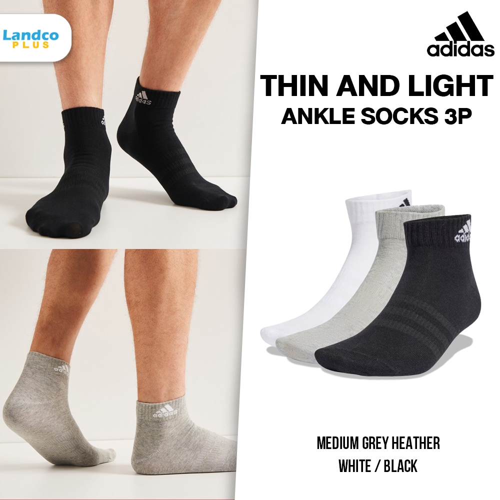 Adidas อาดิดาส ถุงเท้าหุ้มข้อ ถุงเท้าข้อสั้น ThinAndLight Ankle 3PP IC1283 (แพ็คละ 3 คู่) (500)