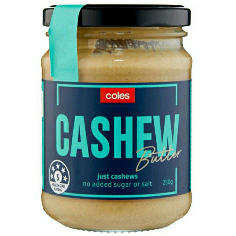 โคลส์ เนยถั่วเม็ดมะม่วงหิมะพานต์บดละเอียด Coles Cachew Butter 250g.