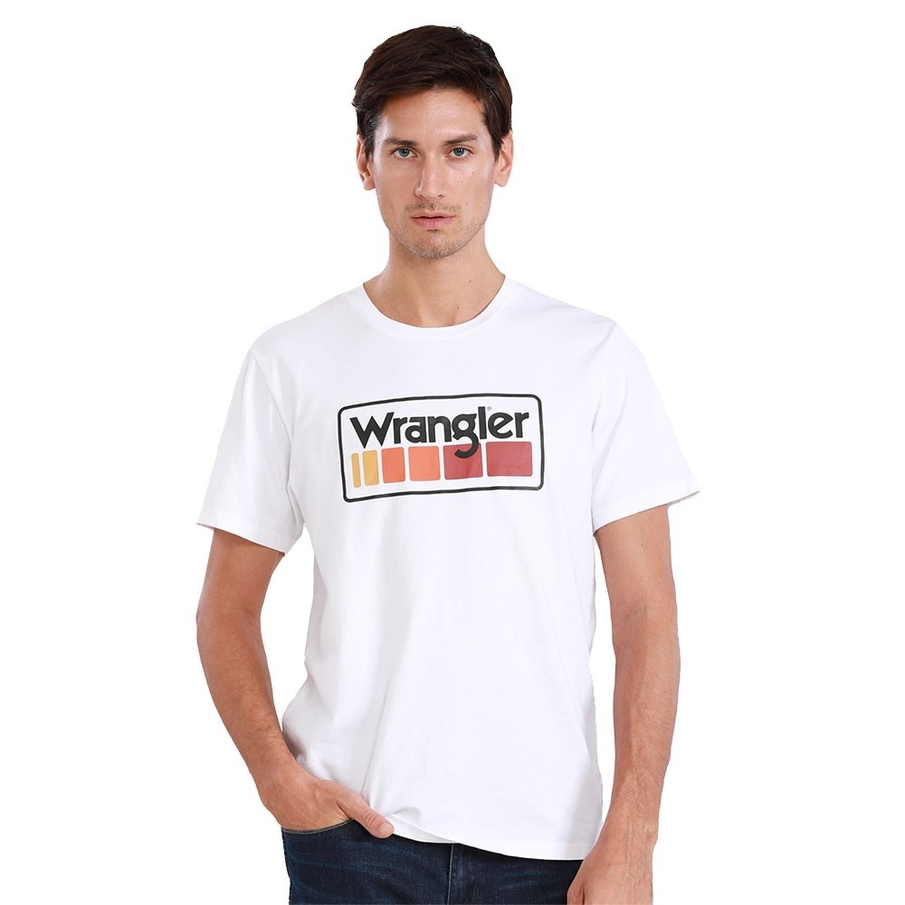 WRANGLER แท้  เสื้อยืดแขนสั้นผู้ชาย รุ่น WR W271R224 สีขาว WEATHER ANYTHING