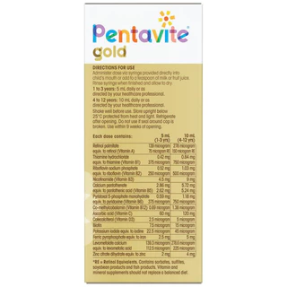 Pentavite Gold Multivitamin + Iron Liquid For Kids 200ml มัลติวิตามินชนิดน้ำรสแตงโม