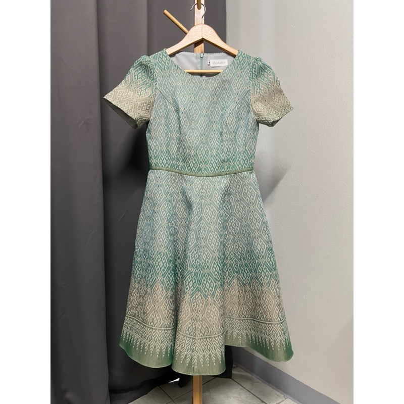 เดรสผ้าไทยอัดกาว La Sisters Size s มือสอง