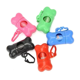 👍กล่องเก็บถุงขยะเก็บอึ แบบพกพา แบบกระดูก มm ราคาถูก มาก สะดวกสุดๆ Poop Trash Bag Holder Dispenser Carrier