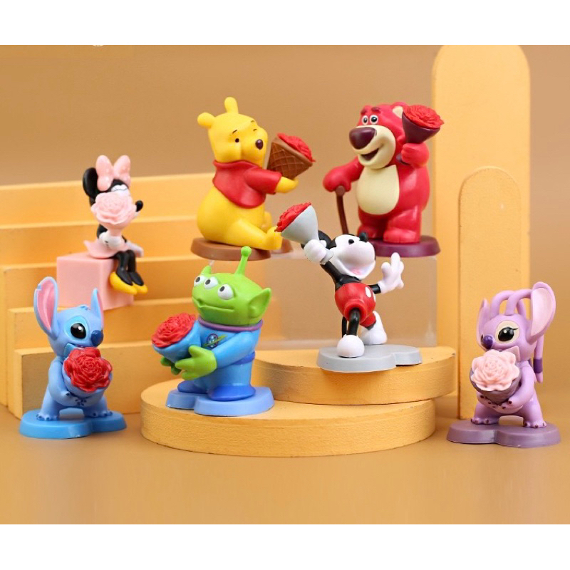 โมเดล กาชาปอง ฟิกเกอร์ อนิเมชั่นของสะสม ของขวัญ กล่องสุ่มตัวการ์ตูน : Disney with Flowers - รูปที่ 3
