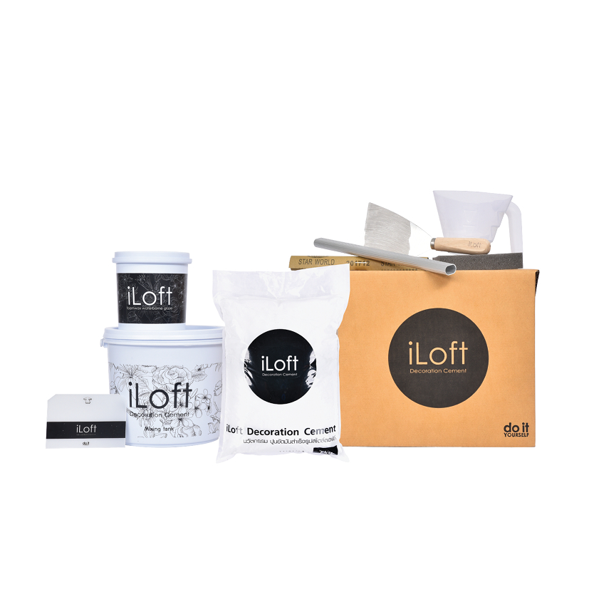 iLoft Box Set ปูนขัดมันตกแต่งผนัง “สูตรน้ำ” สี Super White (7 KG)