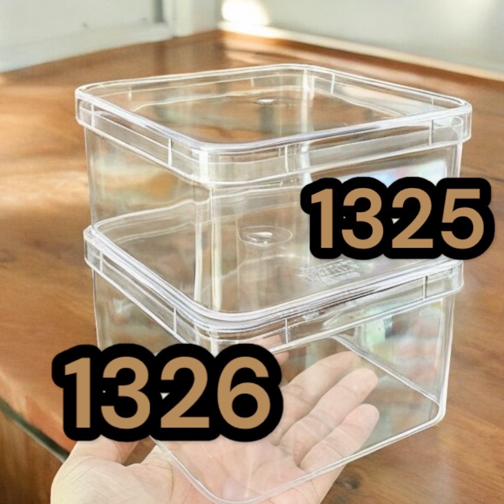 กล่องพลาสติกแข็งใสเหลี่ยม  รุ่น  1325 , 1326 กล่องใส่เค้ก/คุกกี้