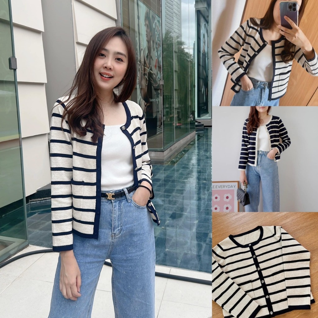 Cannes knit top เสื้อ cardigan เนื้อสัมผัสนุ่ม ทอละเอียด หนาปานกลาง ใส่ได้ทุกวัน