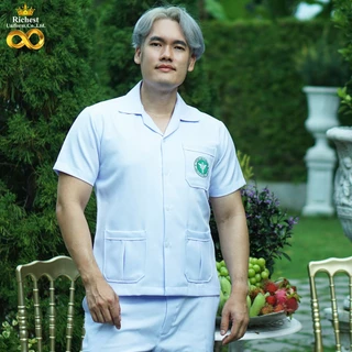 เสื้อกาวน์ คอปก ผ้าวาเลนติโน่ ปักตรากระทรวงสาธารณสุข