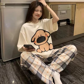 ชุดนอนแขนสั้นขายาว ชุดนอนขายาว ชุดนอนแขนสั้น ชุดนอนการ์ตูน ฟรีไซส์ งานใส่สบาย BE