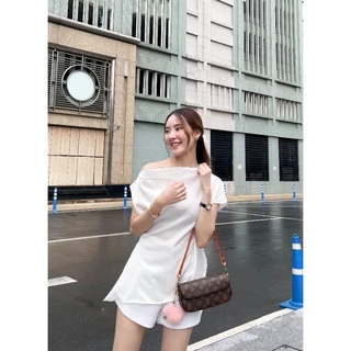 Jelly Top เสื้อปาดไหล่ ผ้ามี 3แบบ อ่านรายละเอียดก่อนนะคะ ซาติน ผ้าลายจุด ผ้าริ้วนูนพาสเทล