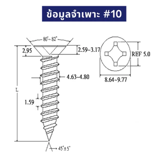 IEPERNG สกรูเกลียวปล่อย #10 100 ตัว/ถุง แฉก F+(FD) Tapping Screw