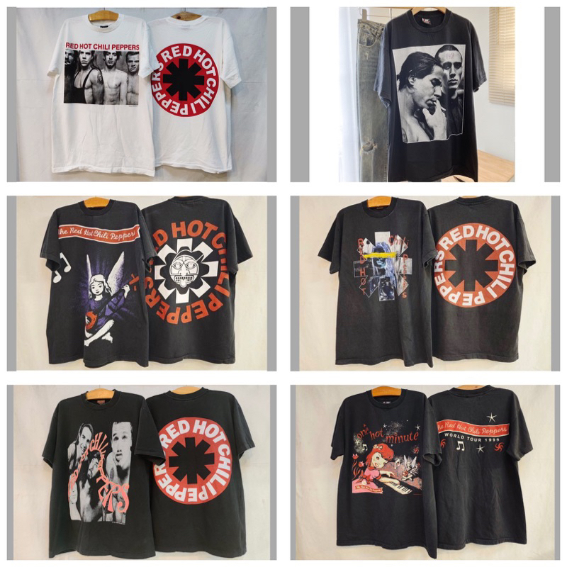 เสื้อยืดredhot chilipeppers เสื้อผ้าฟอก ผ้าเฟดbio