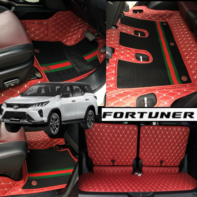 (ฟรี!!ของแถม หมอนรองคอ +สายคาดเบลท์/ที่รองเเขน)พรมรถยนต์ 6Dรุ่น Fortuner 2016-2024(โรงงานส่งเอง)