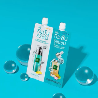 (กล่องx6)(ครีมซอง 2 หัว) BABY BRIGHT 2 IN 1 SET เบบี้ไบร์ท DAY & NIGHT/CLEAR & TREAT ACNE/SERUM & AURA 6g+6g