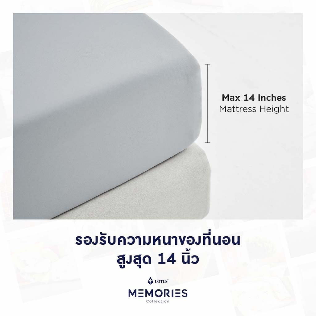 Lotus ชุดผ้าปูที่นอน+ผ้านวม รุ่น MEMORIES ทอ690 เส้นด้าย เทคโนโลยีผ้าถนอมผิว - รูปที่ 7