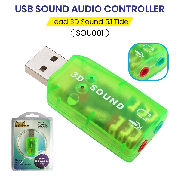พร้อมส่ง USB SOUND ซาวด์การ์ด การ์ดเสียง ยูเอสบี ใช้งานง่ายสะดวก ไม่ต้องติดตั้ง เสียบใช้งานได้เลย SOU003 SOU004
