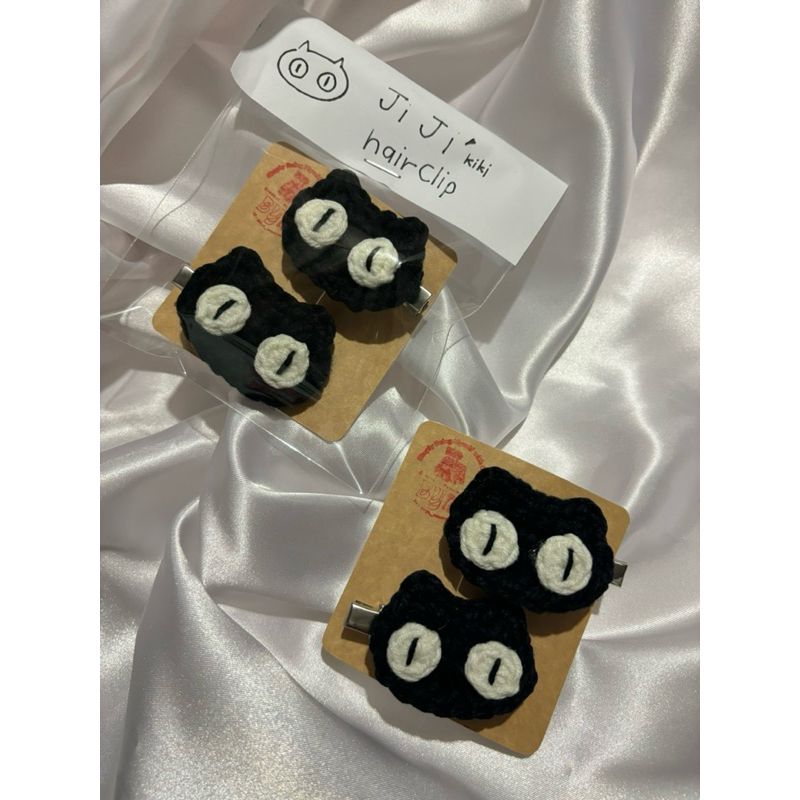 กิ๊ฟติดผมแมวดำ/Jiji/กิ๊ฟติดผม/JiJi hair clip/ /crochet/homemand