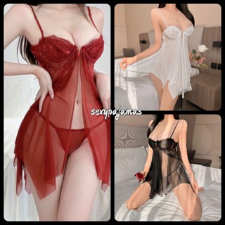 sexy pajamas🦝🦝ชุดซีทรูเซ็กซี่ ชุดนอนลูกไม้เซ็กซี่ หน้าอกถอดอ…