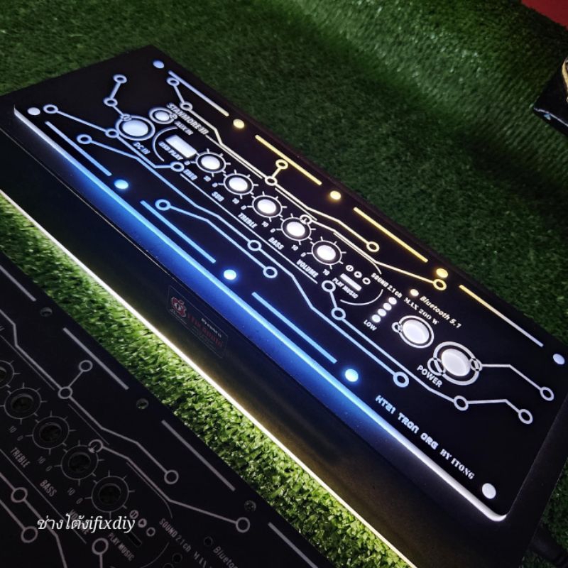 แผ่นเพลท HT21/HT21-3g TRON org สีดำด้านผิวทราย ลำโพงบลูทูธDiy